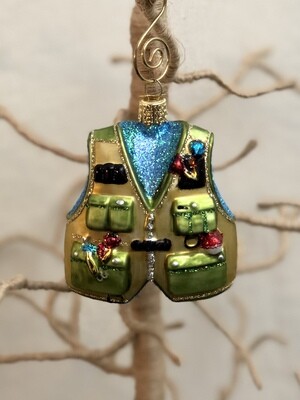 Fisherman Jacket Glass Ornament