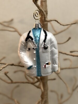Doctor Coat Glass Ornament