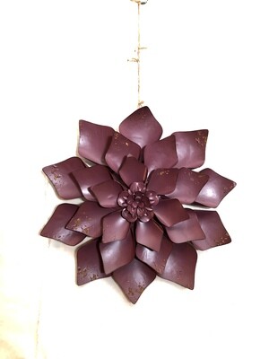 Metal Wall Flower Lg - Purple