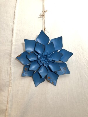 Metal Wall Flower Sm - Blue