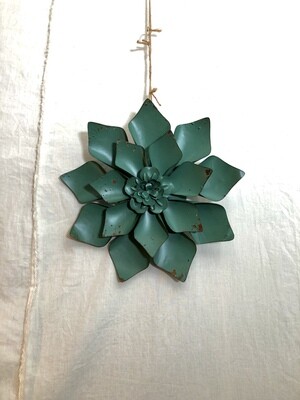 Metal Wall Flower Sm - Green