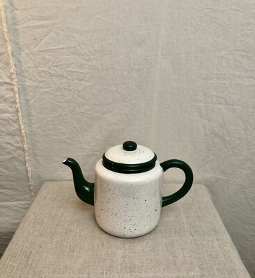 Speckled Faux-Namel Tea Pot White