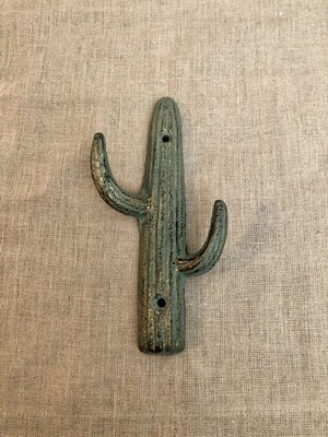 Iron Cactus Wall Hook Teal