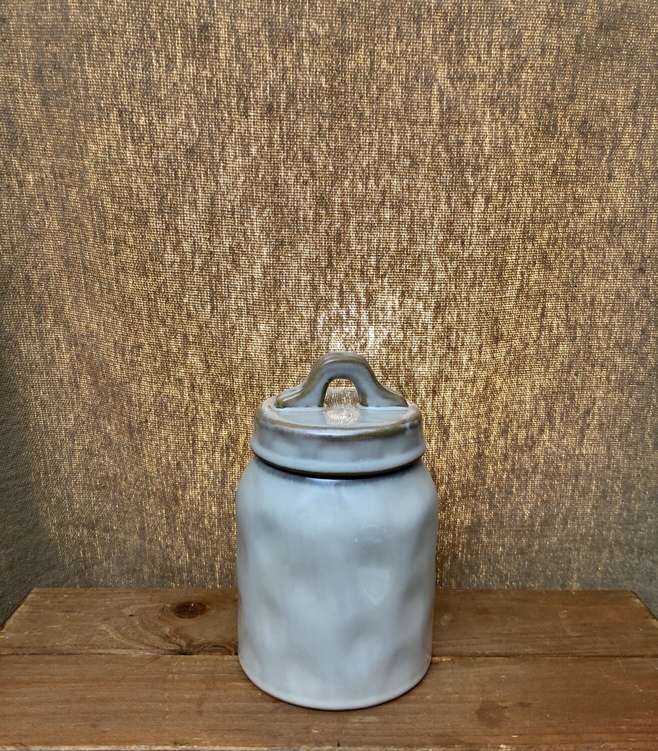Offwhite Ceramic Canister Lg