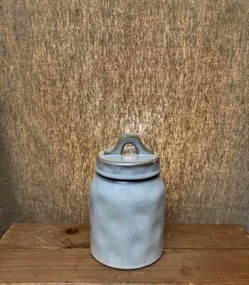 Offwhite Ceramic Canister Lg