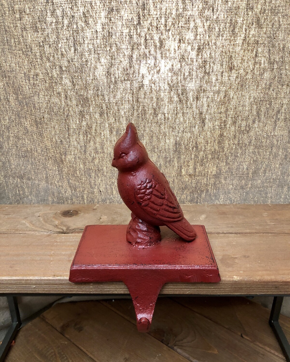 Iron Cardinal Stocking Holder II Iron Cardinal Stocking Holder II