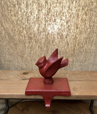 Iron Cardinal Stocking Holder I Iron Cardinal Stocking Holder I