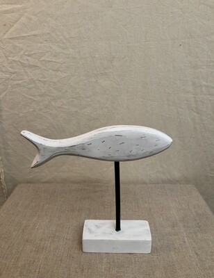 Wood &amp; Iron Deco Fish White