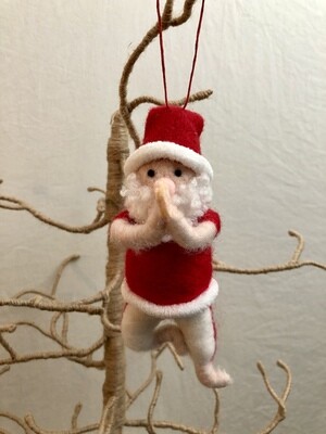 Felt Yoga Santa Ornament III