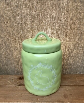 Ceramic Bunny Canister Sm Green
