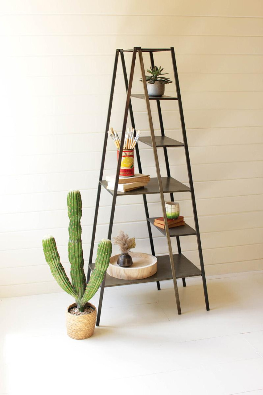 Black Metal Ladder Shelfing Unit