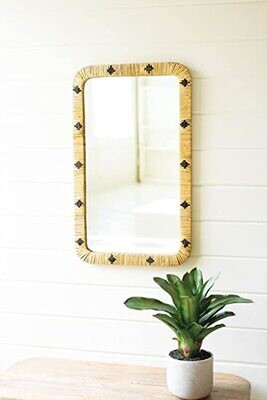 Black &amp; Natural Framed Mirror