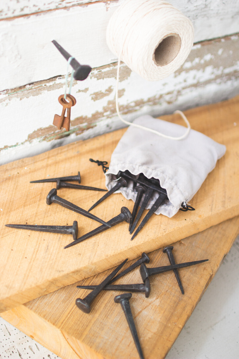 Bag Of 24 Hand Forged Nails