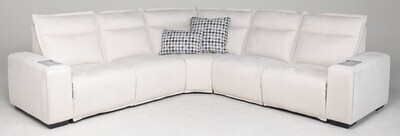 Rowan 5PC Suede Sectional - White