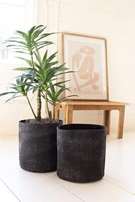 Black Cotton Stone Wash Basket