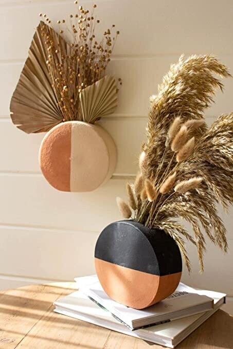 Dipped Clay Circle Wall Planter - Black Dipped Clay Circle Wall Planter - Black