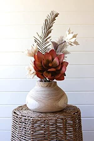 Hand Carved Wooden Bulb Vessel