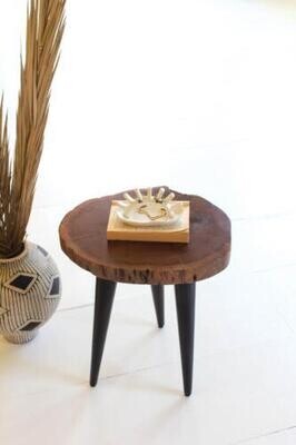Live Edge Wooden Stool w/Iron Legs Live Edge Wooden Stool w/Iron Legs