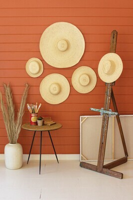 S/5 Natural Fiber Hats Wall Decor
