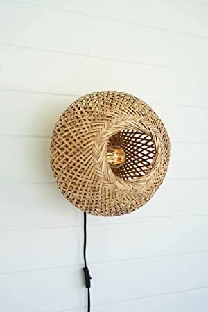 Woven Cane Wall Sconce Light