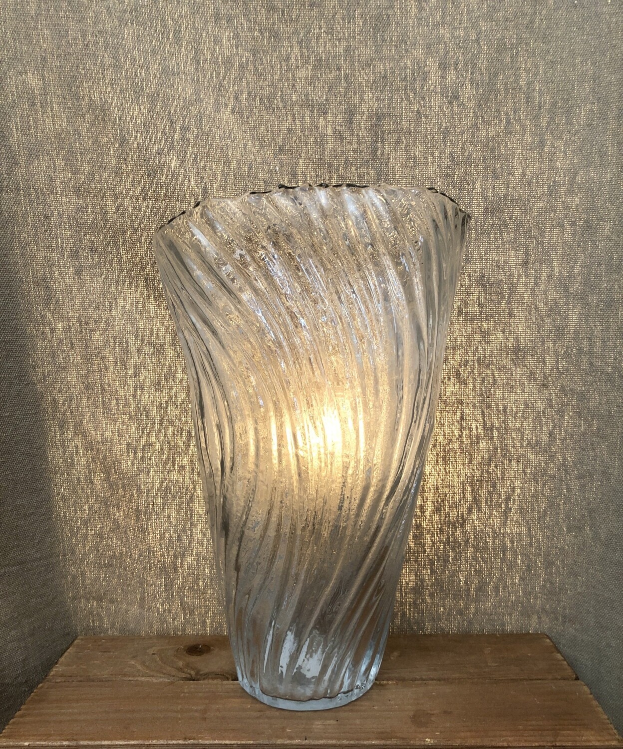 Wave Clear Glass Vase Lg