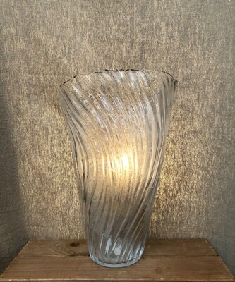 Wave Clear Glass Vase Lg