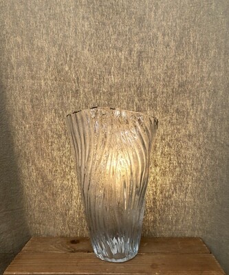 Wave Clear Glass Vase Sm