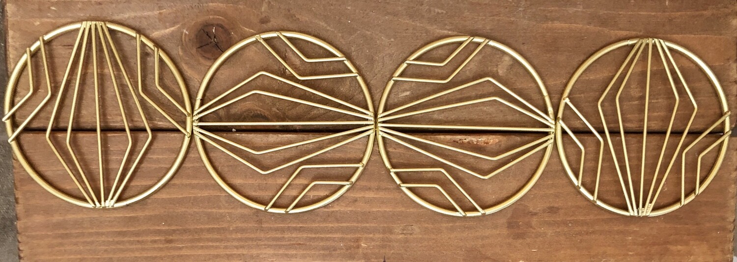 Gold Geo Metal Coasters S/4