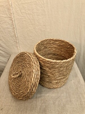 Seagrass Storage Basket w/Lid Lg Seagrass Storage Basket w/Lid Lg