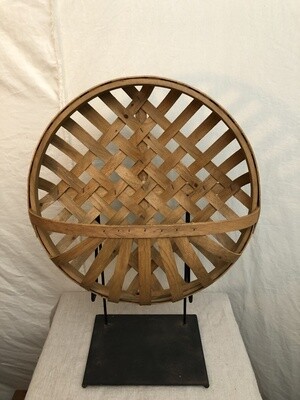 Round Split Wood Hanging Wall Basket - Lg