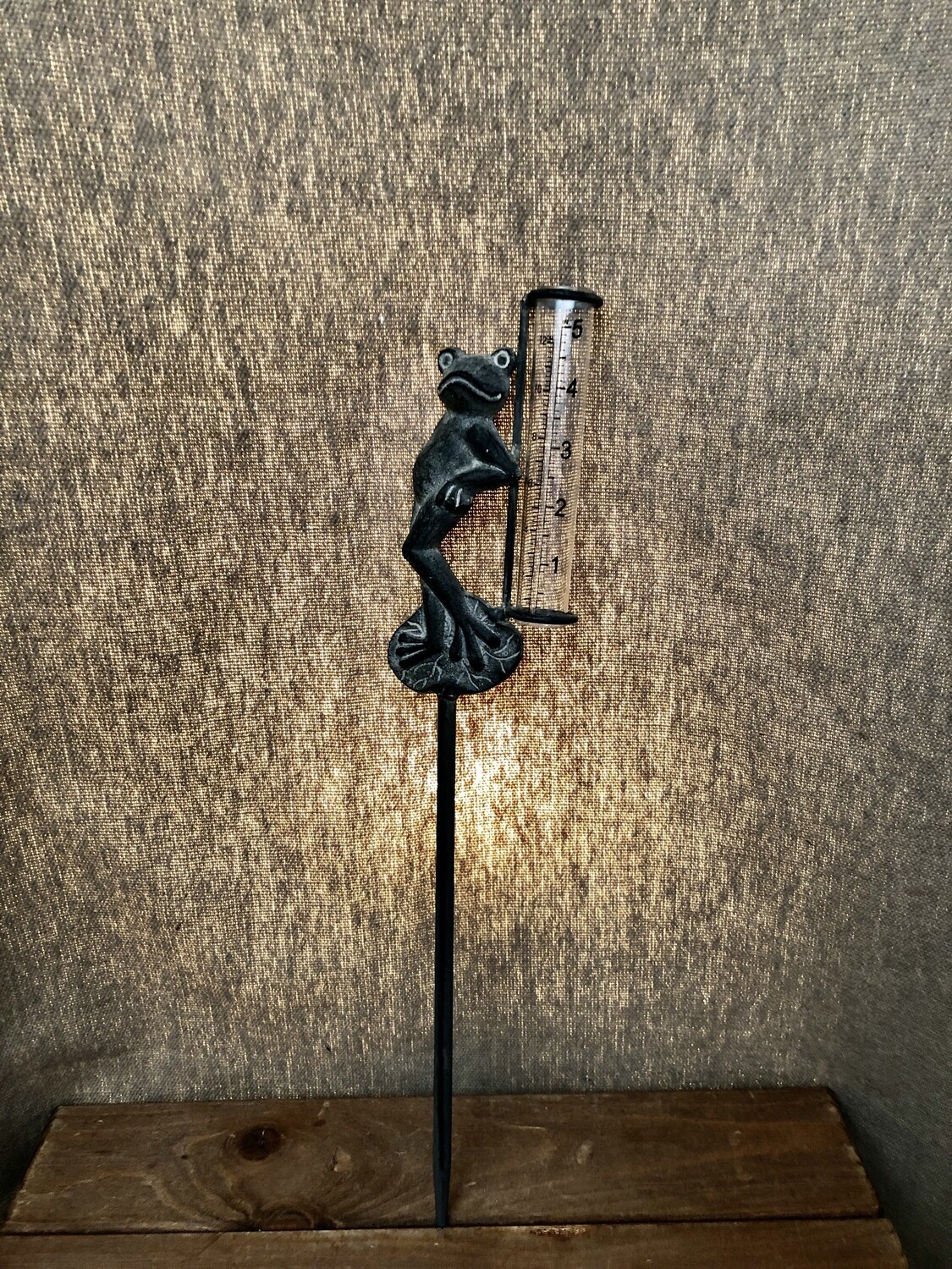 Frog w/Glass Rain Gauge