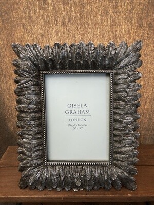 Antq Silver Resin Feather Frame