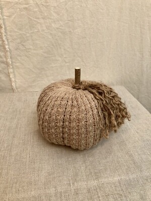 Fabric Cream Pumpkin w/Jute Sm