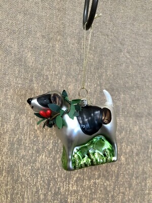 Blown Glass Dog Ornament 3.5