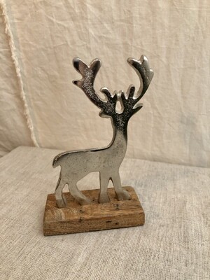 Silver & Wood Reindeer 6" Silver & Wood Reindeer 6"
