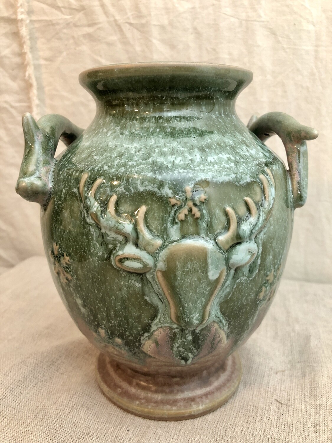 Reindeer Vase GR/BR Tall 7" Reindeer Vase GR/BR Tall 7"