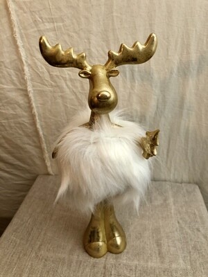Gold & White Moose 14" Gold & White Moose 14"