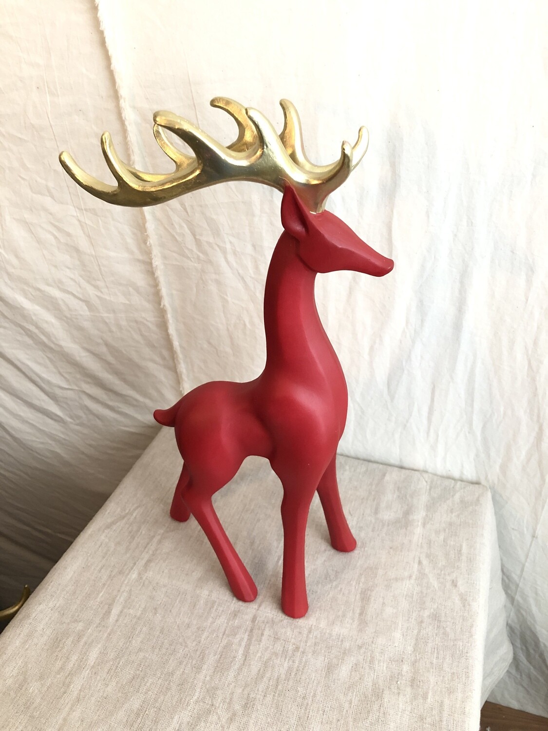 Red Reindeer w/Gold Antlers 17" Red Reindeer w/Gold Antlers 17"