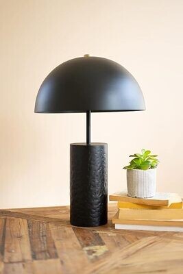 Black Metal Table Lamp w/Dome Shade