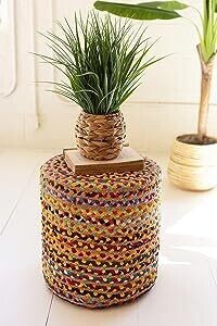 Round Kantha Pouf