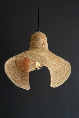 Woven Seagrass Floppy Hat Pendant Light