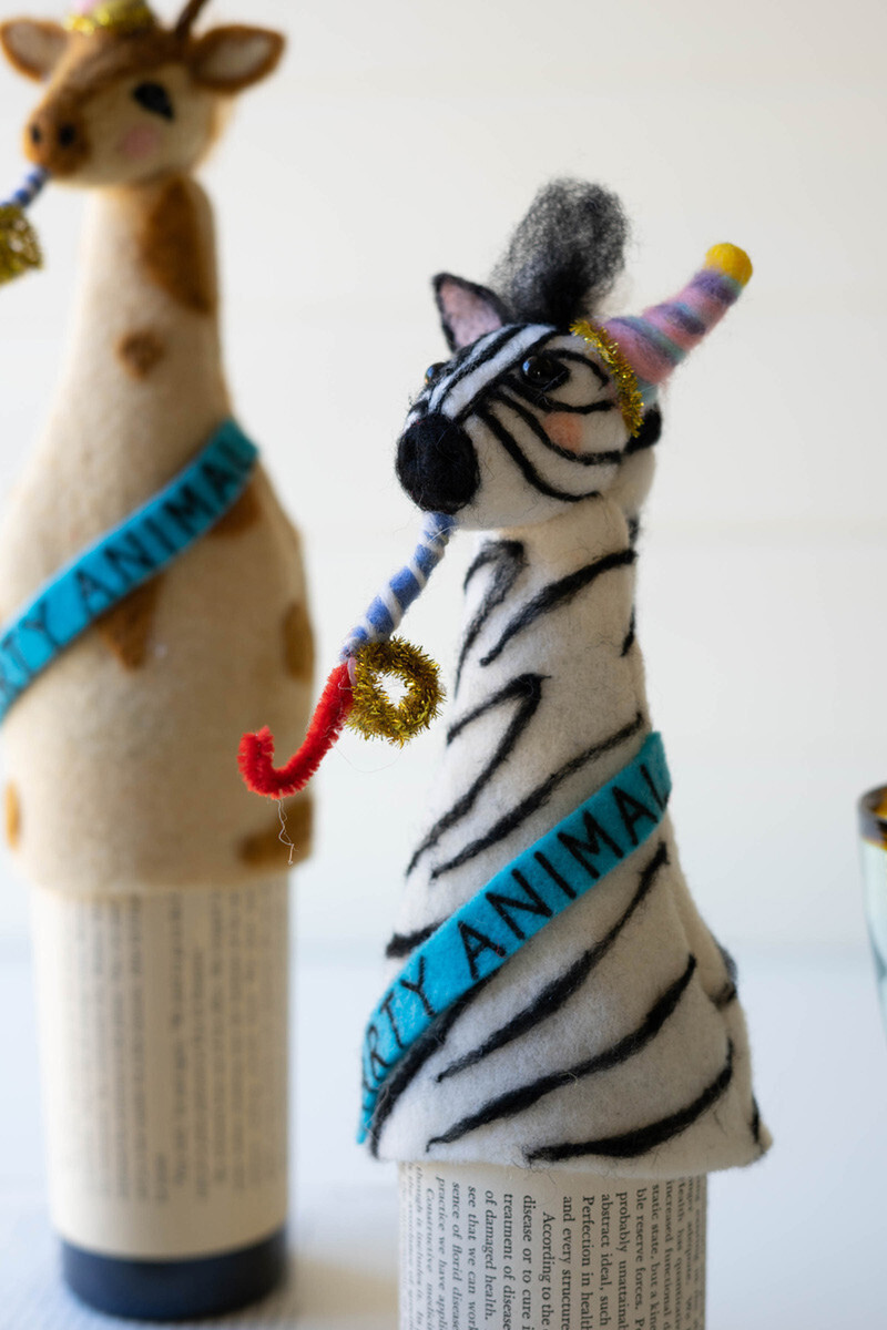 Felt Party Animal Topper - Zebra