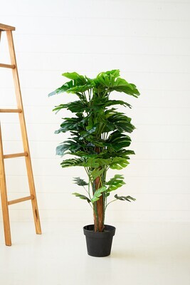 Artificial Monstera Plant in Plastic Pot-Large Artificial Monstera Plant in Plastic Pot-Large