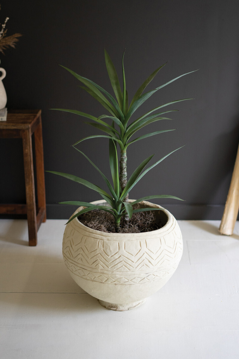 Round Papermache Planter Lg