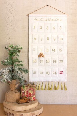Felt Christmas Advent Calendar w/Gingerbread Man
