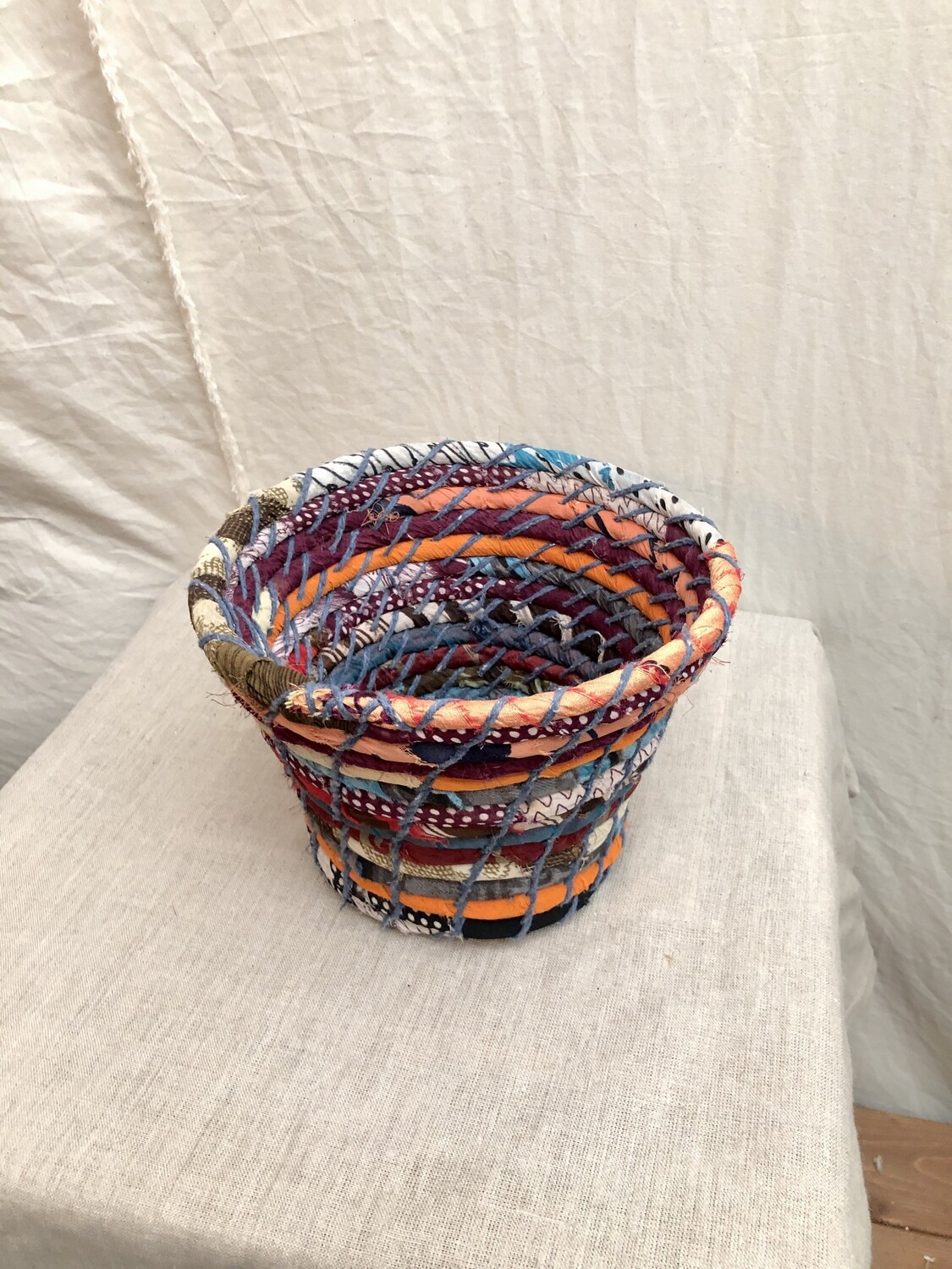 Multi-Color Coiled Kantha Bowl Sm