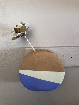 Double-Dipped Clay Circle Wall Planter Purple