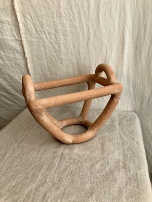 Clay Fruit Basket Sculpture Sm