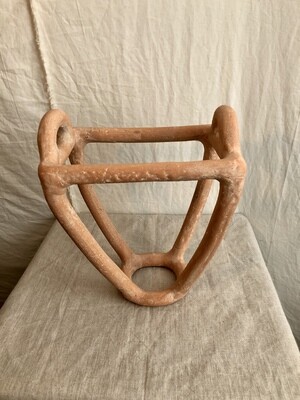 Clay Fruit Basket Sculpture Lg
