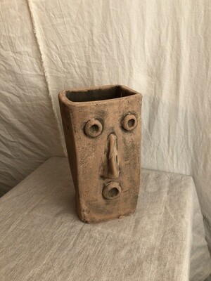 Square Clay Face Planter Med